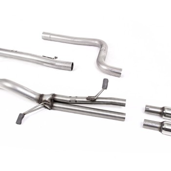 Ford Fiesta MK7 ST 1.6 - Straight Through (Loudest) Cat-Back Exhaust System with GT-80 Polished Trims - Polished