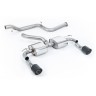 Ford Focus MK2 RS - Non-Resonated (Louder) Cat-Back Exhaust System with Carbon Jet-115 Trims - Carbon Fibre