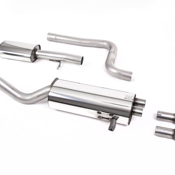 Ford Fiesta MK7 ST 1.6 - Resonated (quieter) Cat Back Exhaust System with Polished Tips - Polished