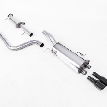 Ford Fiesta MK7 ST 1.6 - Resonated (quieter) Cat Back Exhaust System with GT-80 Black Tips - Cerakote Black