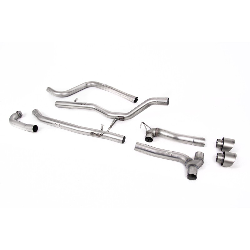 Ford Fiesta MK8 1.0T ST Line (Non GPF Models) Dual Outlets - Non Resonated (Louder) Dual Outlet Exhaust System with Brushed Titanium GT-100 Trims (Requires Maxton Diffuser) - Brushed Titanium - Out of Stock - Exhaust Only - Out of Stock