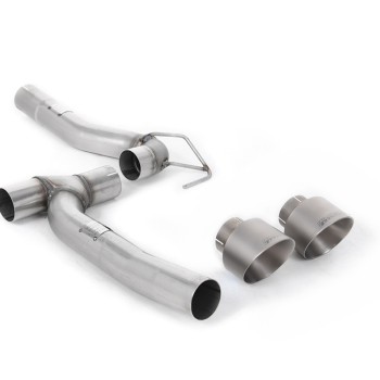 Ford Fiesta MK8 1.0T ST Line (Dual Outlets) - Upgrade Kit for Existing Milltek Cat Back Systems with Brushed Titanium GT-100 Trims (Requires Diffuser) - Brushed Titanium - Exhaust Only
