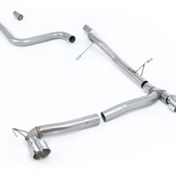 Ford Fiesta MK8 1.0T ST Line (Dual Outlets) - GPF/OPF Back Non-Resonated (Louder) with Polished GT-100 Trims (Requires Diffuser) - Polished - Exhaust Only