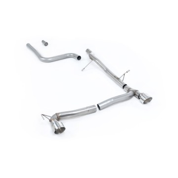 Ford Fiesta MK8 1.0T ST Line (Dual Outlets) - GPF/OPF Back Non-Resonated (Louder) with Polished GT-100 Trims (Requires Diffuser) - Polished - Exhaust Only
