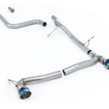 Ford Fiesta MK8 1.0T ST Line (Dual Outlets) - GPF/OPF Back Non-Resonated (Louder) with Burnt/Blue Titanium GT-100 Trims (Requires Diffuser) - Burnt/Blue Titanium - Exhaust Only