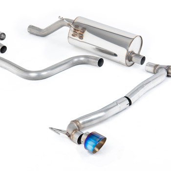 Ford Fiesta MK8 1.0T ST Line (GPF Models) Dual Outlets - Resonated (Quieter) GPF/OPF Back with Burnt/Blue Titanium GT-100 Trims (Requires Maxton Diffuser) - Burnt/Blue Titanium - Exhaust Only