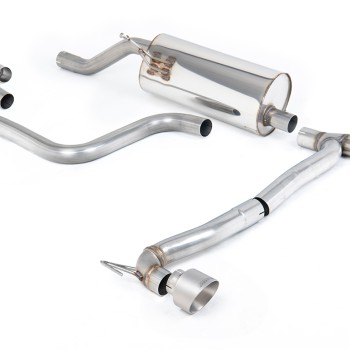Ford Fiesta MK8 1.0T ST Line (GPF Models) Dual Outlets - Resonated (Quieter) GPF/OPF Back with Brushed Titanium GT-100 Trims (Requires Maxton Diffuser) - Brushed Titanium - Exhaust Only