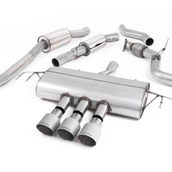 Honda Civic FK8 Type R - Resonated Cat-Back Exhaust System with 3 x Titanium GT-100 Trims - Brushed Titanium