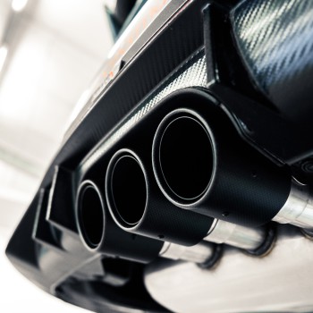 Honda Civic FK8 Type R - Resonated Cat-Back Exhaust System with 3 x Carbon Jet-100 Trims - Carbon Fibre
