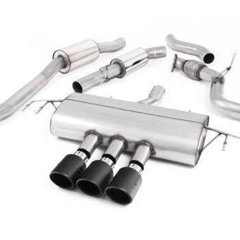 Honda Civic FK8 Type R - Resonated Cat-Back Exhaust System with 3 x Carbon Jet-100 Trims - Carbon Fibre