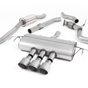 Honda Civic FK8 Type R - Part Resonated Road+ Cat Back with 3 x Titanium GT-100 Trims - Brushed Titanium