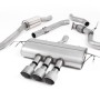 Honda Civic FK8 Type R - Part Resonated Road+ Cat Back with 3 x Titanium GT-100 Trims - Brushed Titanium