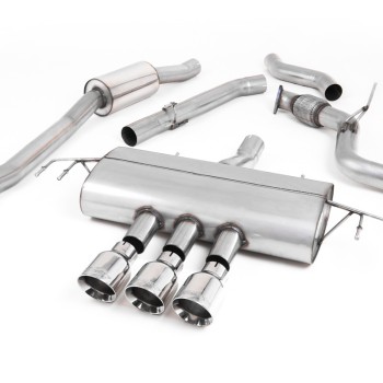 Honda Civic FK8 Type R - Part Resonated Road+ Cat Back with 3 x Polished GT-100 Trims - Polished