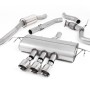 Honda Civic FK8 Type R - Part Resonated Road+ Cat Back with 3 x Polished GT-100 Trims - Polished