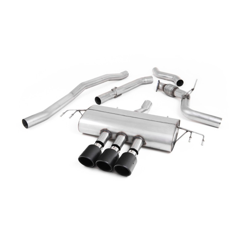 Honda Civic FK8 Type R - Non-Resonated (Louder) Cat-Back Exhaust System with 3 x Carbon Jet-100 Trims