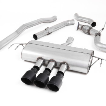 Honda Civic FK8 Type R - Non-Resonated (Louder) Cat-Back Exhaust System with 3 x Cerakote Black GT-100 Trims - Cerakote Black