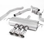 Honda Civic FK8 Type R - Non-Resonated (Louder) Cat-Back Exhaust System with 3 x Polished GT-100 Trims - Polished