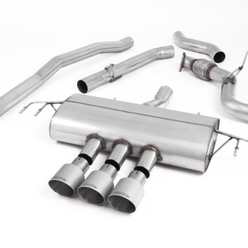 Honda Civic FK8 Type R - Non-Resonated (Louder) Cat-Back Exhaust System with 3 x Titanium GT-100 Trims - Brushed Titanium