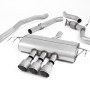 Honda Civic FK8 Type R - Non-Resonated (Louder) Cat-Back Exhaust System with 3 x Titanium GT-100 Trims - Brushed Titanium