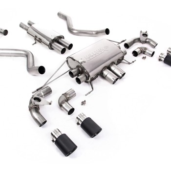 Land Rover Defender 90 5.0 V8 (GPF Models) - Resonated (Quieter) GPF/OPF Back Valved System with Quad JET-90 Carbon Trims - Carbon Fibre