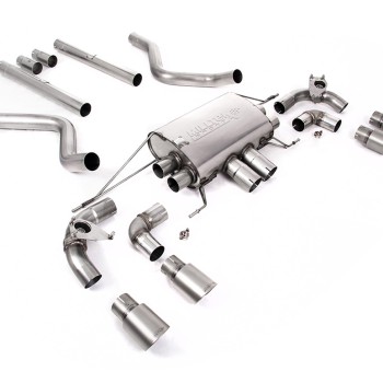 Land Rover Defender 90 5.0 V8 (GPF Models) - Non Resonated (Louder) GPF/OPF Back Valved System with Quad GT-90 Brushed Titanium Trims - Brushed Titanium