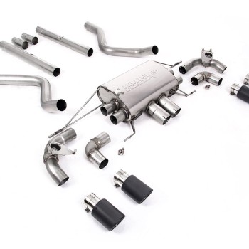 Land Rover Defender 90 5.0 V8 (GPF Models) - Non Resonated (Louder) GPF/OPF Back Valved System with Quad JET-90 Carbon Trims - Carbon Fibre