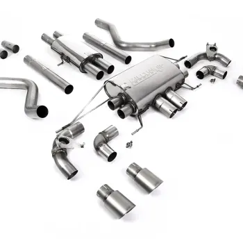 Land Rover Defender 110 5.0 V8 (GPF Models) - Resonated (Quieter) GPF/OPF Back Valved System with Quad GT-90 Brushed Titanium Trims - Brushed Titanium