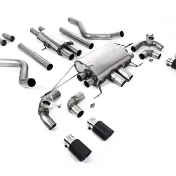 Land Rover Defender 110 5.0 V8 (GPF Models) - Resonated (Quieter) GPF/OPF Back Valved System with Quad JET-90 Carbon Trims - Carbon Fibre