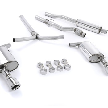 Mini Cooper S R55 Clubman - Resonated (Quieter) Cat-Back Exhaust System with Polished Dual JET Trims