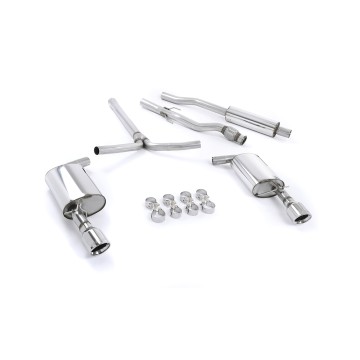 Mini Cooper S R55 Clubman - Resonated (Quieter) Cat-Back Exhaust System with Polished Dual JET Trims