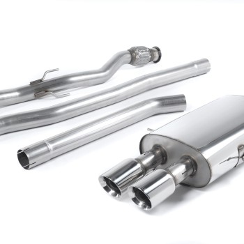 Mini Cooper S R56/R58 - Non-Resonated (Louder) Cat-Back Exhaust System with Twin Round Tailpipes - John Cooper Works Body Kit