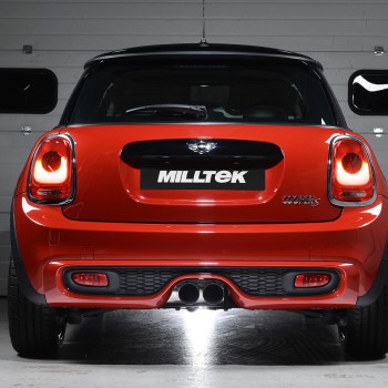 Mini Cooper S F56 - Resonated (Quieter) Cat-Back Exhaust System with Cerakote Black Tips - Cerakote Black