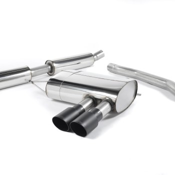 Mini Cooper S F56 - Resonated (Quieter) Cat-Back Exhaust System with Cerakote Black Tips - Cerakote Black
