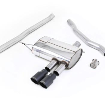 Mini Cooper S F56 - Non-Resonated (Louder) Cat-Back Exhaust System with Cerakote Black Tips - Cerakote Black