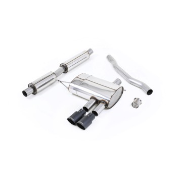 Mini Cooper S F56 - Resonated (Quieter) Cat-Back Exhaust System with Cerakote Black Tips - Cerakote Black