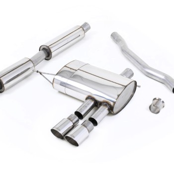 Mini Cooper S F56 - Resonated (Quieter) Cat-Back Exhaust System with Polished Tips - Polished