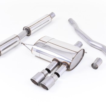 Mini Cooper S F56 - Resonated (Quieter) Cat-Back Exhaust System with Titanium Tips - Brushed Titanium