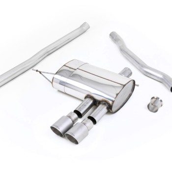 Mini Cooper S F56 - Non-Resonated (Louder) Cat-Back Exhaust System with Titanium Tips - Brushed Titanium