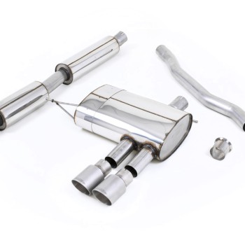 Mini Cooper S F56 - Resonated (Quieter) Cat-Back Exhaust System with Titanium Tips - Brushed Titanium