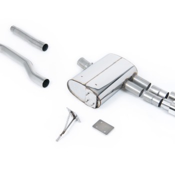 Mini Cooper S F55 (LCI Only) - GPF/OPF Back Exhaust System with Polished GT-90 Trims - Polished