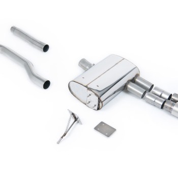 Mini Cooper S F55 (LCI Only) - GPF/OPF Back Exhaust System with Titanium GT-90 Trims - Brushed Titanium