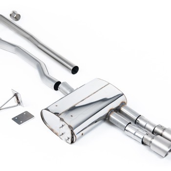 Mini Cooper S F55 (LCI Only) - GPF Bypass - Non Resonated (Louder) Cat-Back Exhaust System with Titanium GT-90 Trims - Brushed Titanium