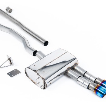 Mini Cooper S F55 (LCI Only) - GPF Bypass - Non Resonated (Louder) Cat-Back Exhaust System with Burnt Titanium GT-90 Trims - Burnt Titanium