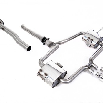 Mini Cooper S R53 - Resonated (Quieter) Cat Back Exhaust System with Polished Trims - Polished