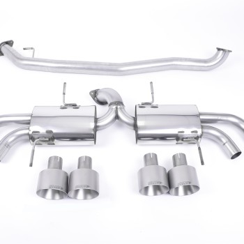 Nissan GT-R R35 - Secondary Cat-Back Exhaust System with Quad Brushed Titanium Trims - Brushed Titanium