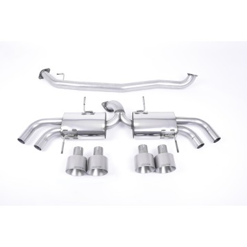 Nissan GT-R R35 - Secondary Cat-Back Exhaust System with Quad Brushed Titanium Trims - Brushed Titanium