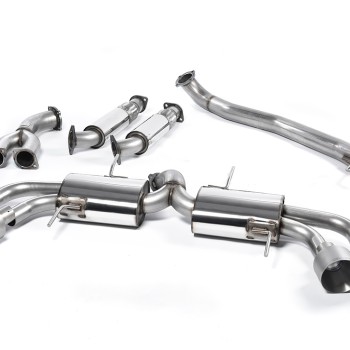 Nissan GT-R R35 - Primary Cat-Back 90MM Exhaust Systems with Titanium Tips - Brushed Titanium