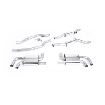Porsche Cayenne 958 Turbo V8 (Pre-Facelift) - Resonated (Quieter) Cat-Back Exhaust System - Uses OE Tips