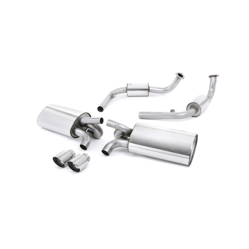 Porsche 987 S 3.4 Boxter/Cayman (Gen 2) - Resonated (Quieter) Cat-Back Exhaust System with Polished Trims - Polished