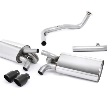 Porsche 987 S 3.4 Boxter/Cayman (Gen 2) - Non-Resonated (Louder) Cat-Back Exhaust System with Ceramic Black Trims - Cerakote Black